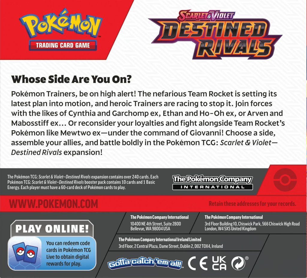 Pokemon TCG Scarlet & Violet Destined Rivals Booster Box Display