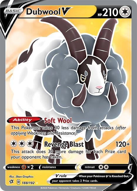 Dubwool V 188/192 (SWSH02: Rebel Clash) - Holofoil