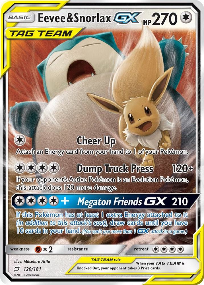 Eevee & Snorlax GX 120/181 (SM - Team Up) - Holofoil