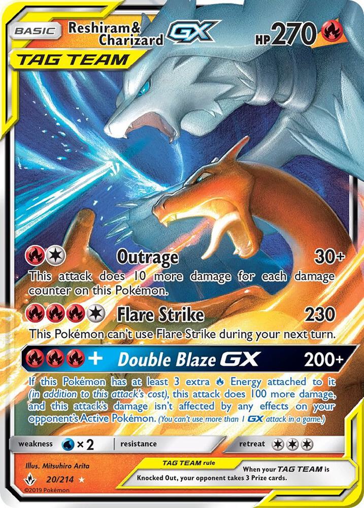 Reshiram & Charizard GX 20/214 (SM - Unbroken Bonds) - Holofoil