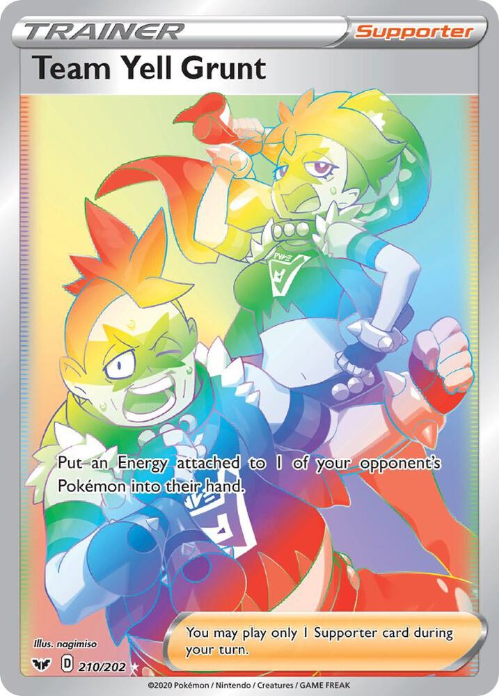 Team Yell Grunt Secret 210/202 (SWSH01: Sword & Shield Base Set) - Holofoil