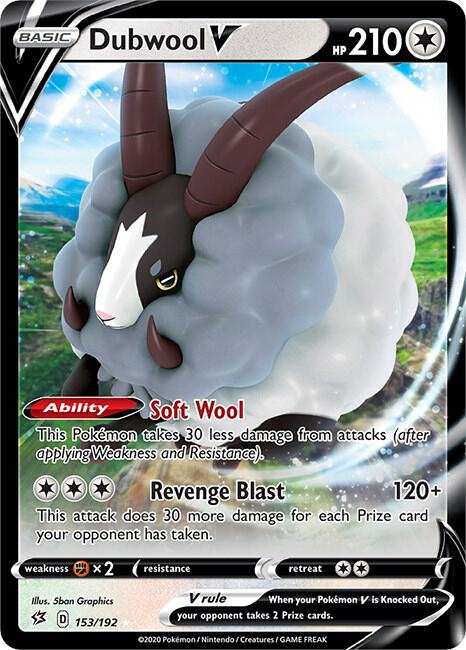 Dubwool V 153/192 (SWSH02: Rebel Clash) - Holofoil