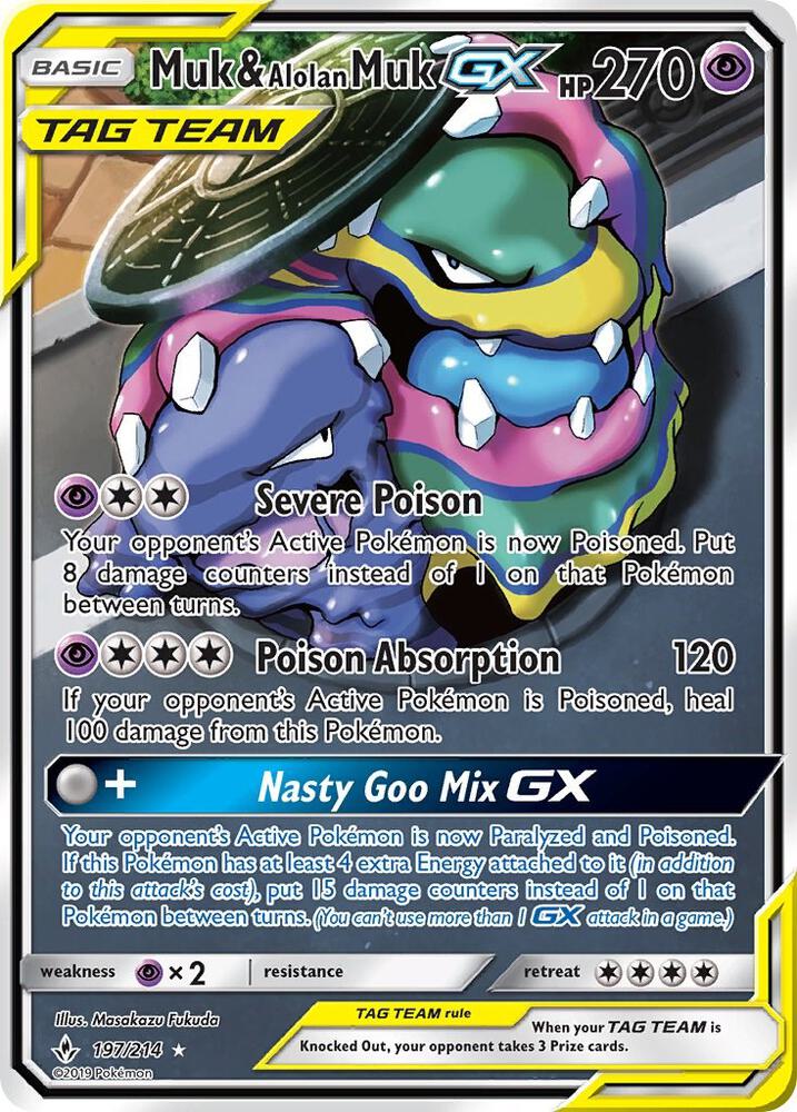 Muk & Alolan Muk GX 197/214 (SM - Unbroken Bonds) - Holofoil