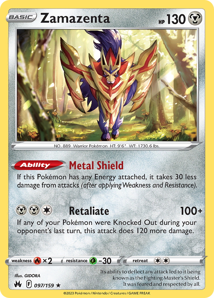 Zamazenta — Crown Zenith #97/159 (Holo Rare)