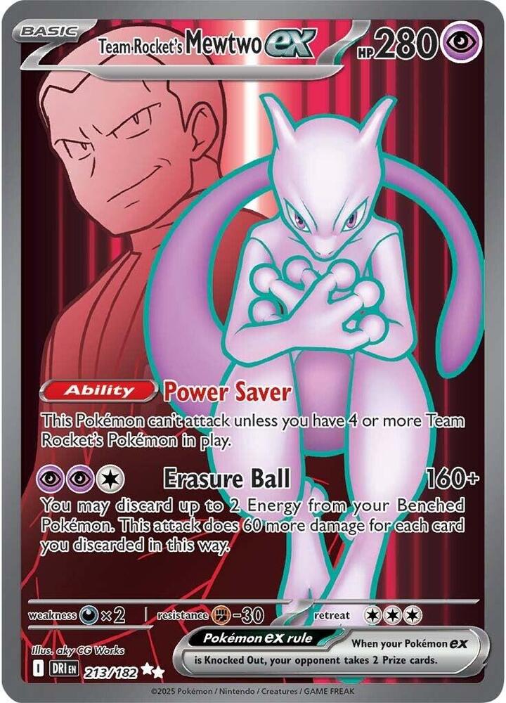 Team Rocket's Mewtwo ex Ultra Rare SV10: Destined Rivals 213/182 NM