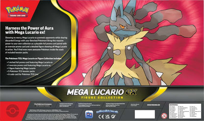 Mega Lucario EX figure packaging with Pokémon logo