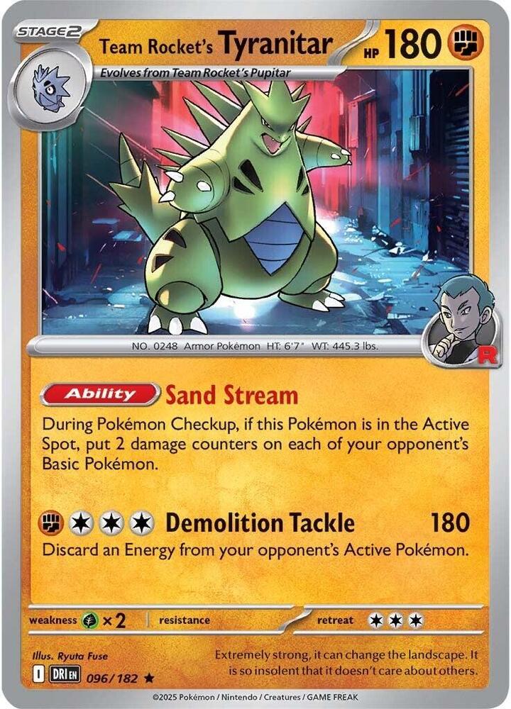 Team Rocket's Tyranitar Rare SV10: Destined Rivals 096/182 NM