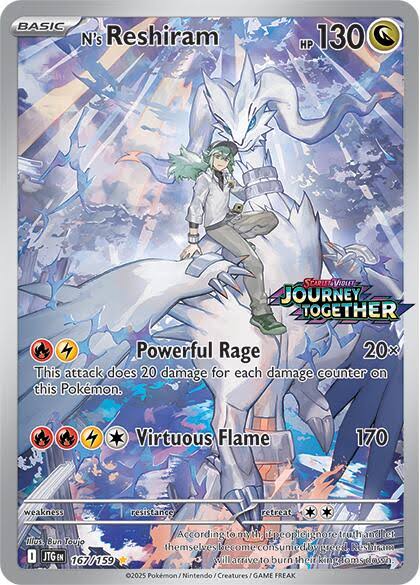 Pokemon TCG N's Reshiram (Journey Together Stamp) Promo