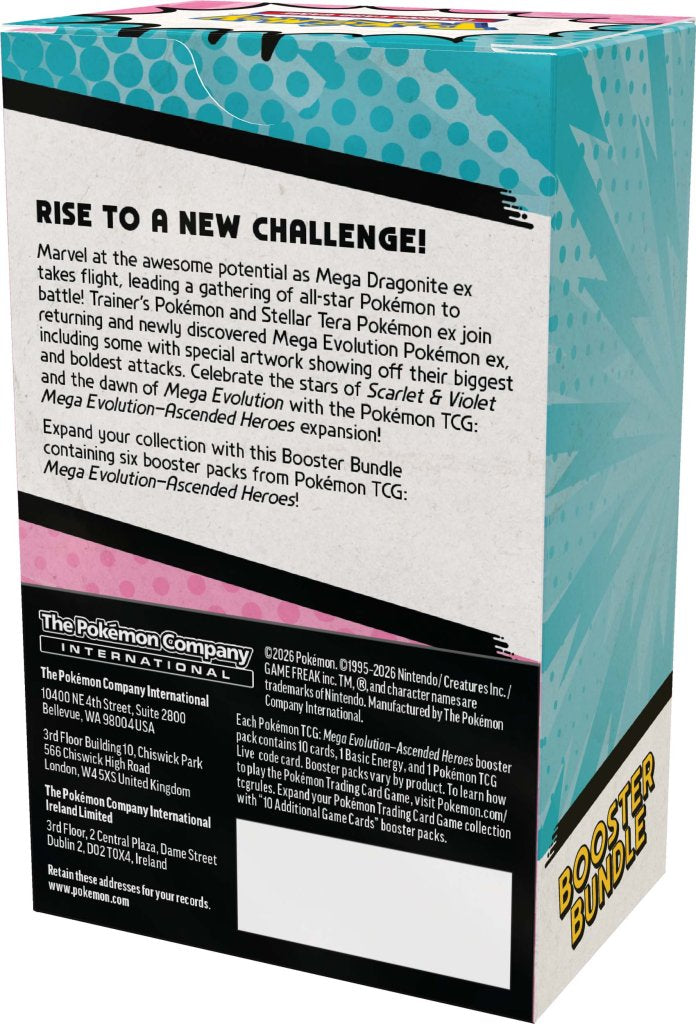 Pokémon TCG: Mega Evolution— Ascended Heroes Booster Bundle [Limit 1]